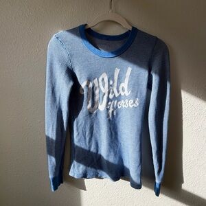 “Wild Horses” Sky Blue Long Sleeve Shirt - S